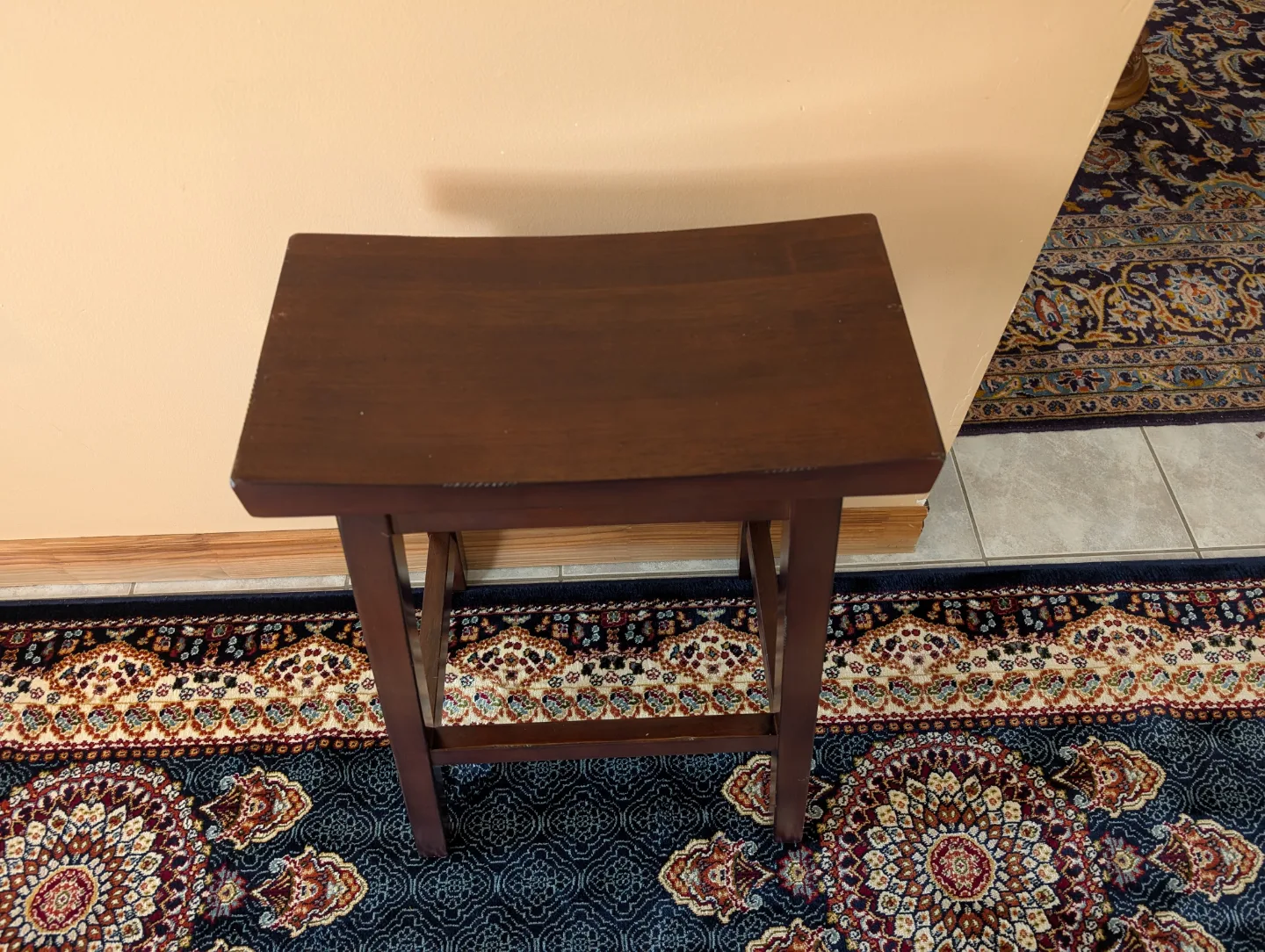 Wooden Bar Stools w/ Curved Seat x2 ($80 for both) image indicator(2)