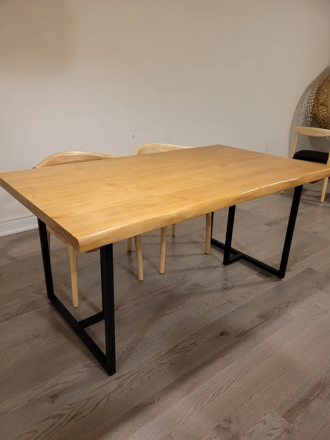 Live Edge Dining Table with Black Metal Legs thumbnail