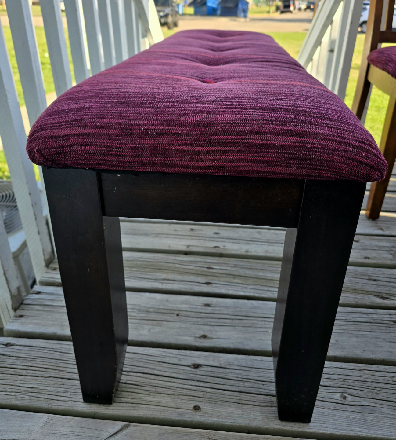 Dark Maroon Upholstered Bench - photo 3
