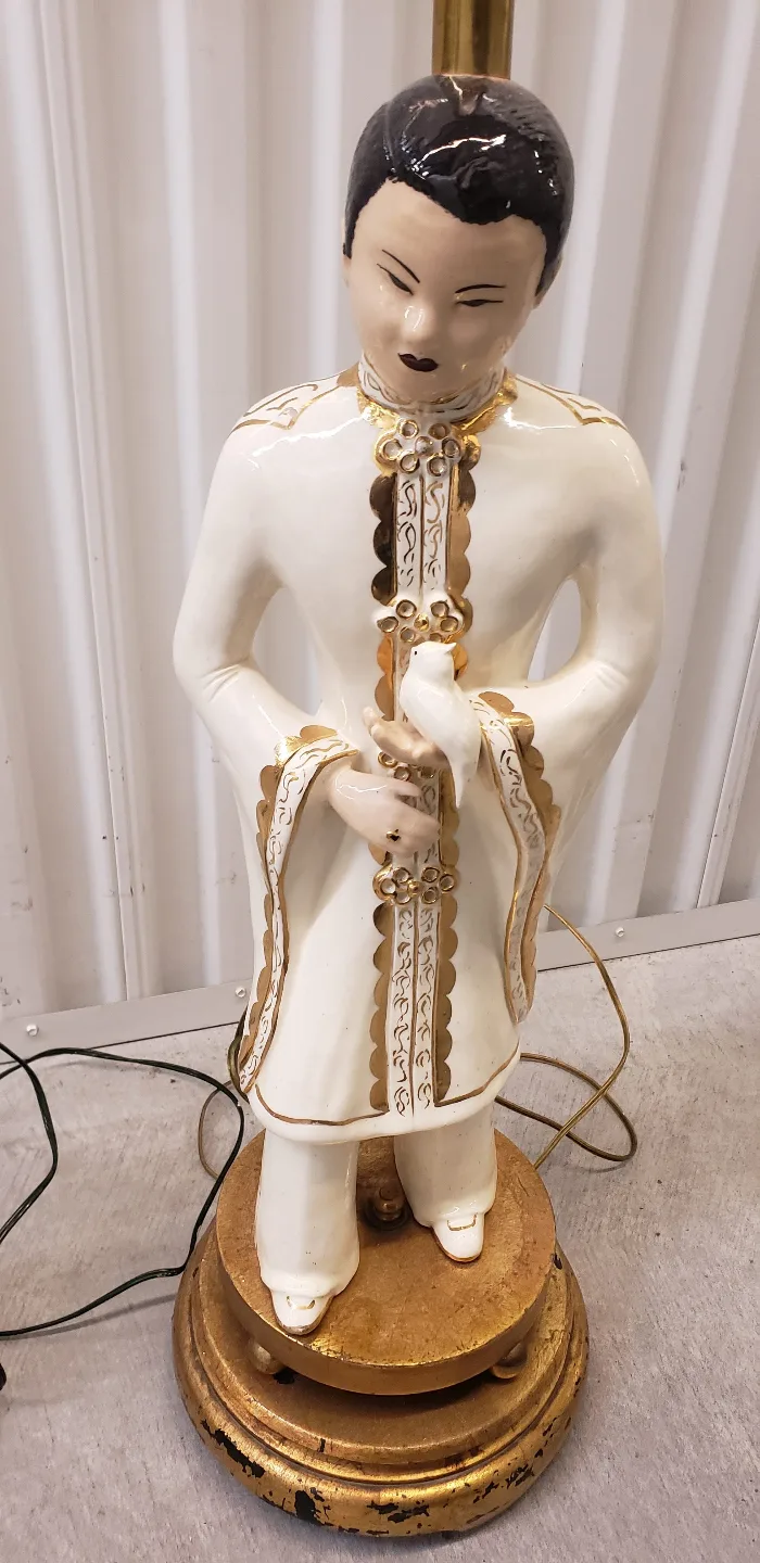 Pair of Vintage Asian Figurine Lamps image indicator(4)