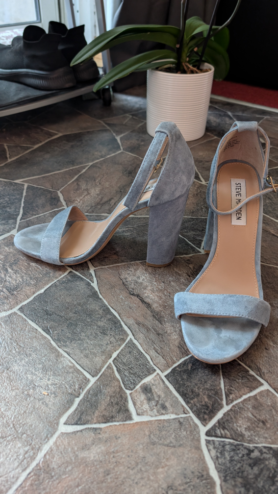 Steve Madden Dusty Blue Suede Heels