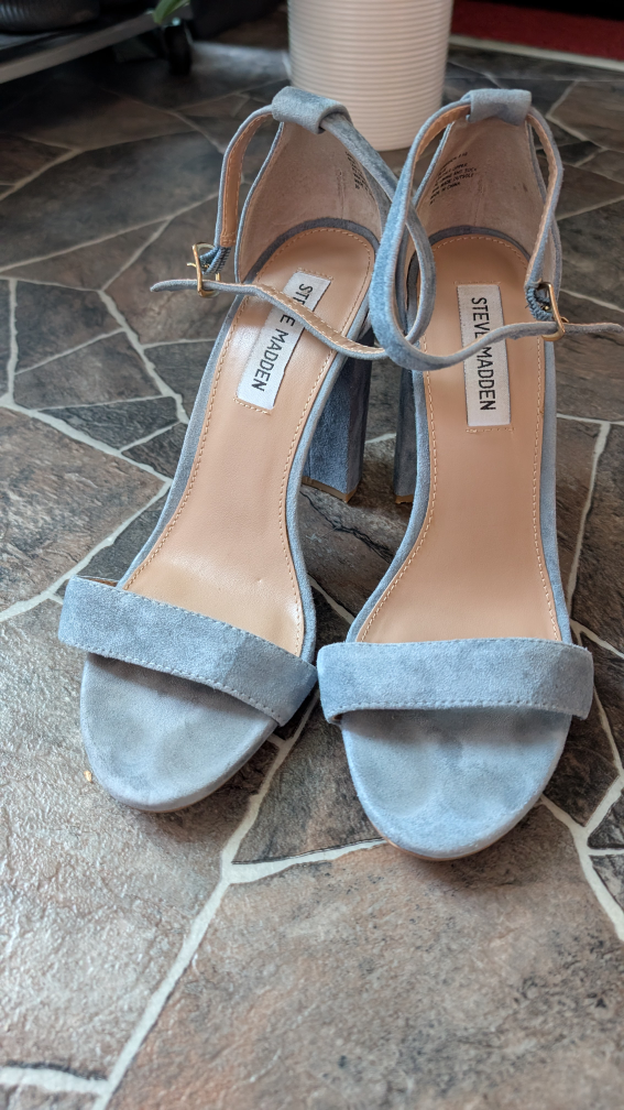 Steve Madden Dusty Blue Suede Heels - photo 2