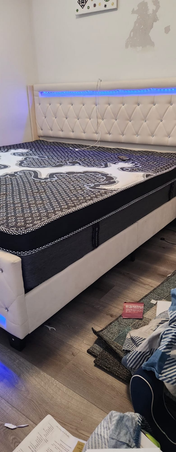 king Size Bed Frame with LED Lights and USB Ports - photo 5
