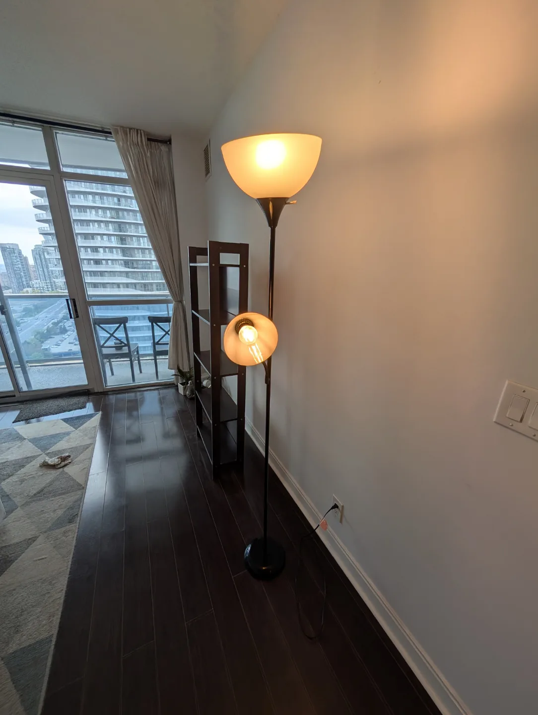 72 inch Black Two-Light Floor Lamp thumbnail