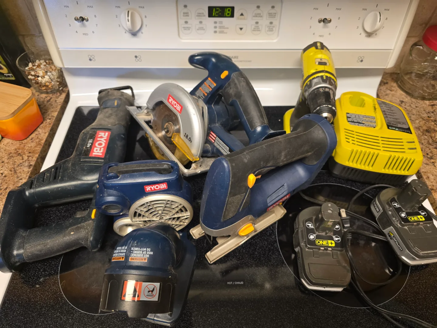 Set of battery operated Ryobi power tools thumbnail