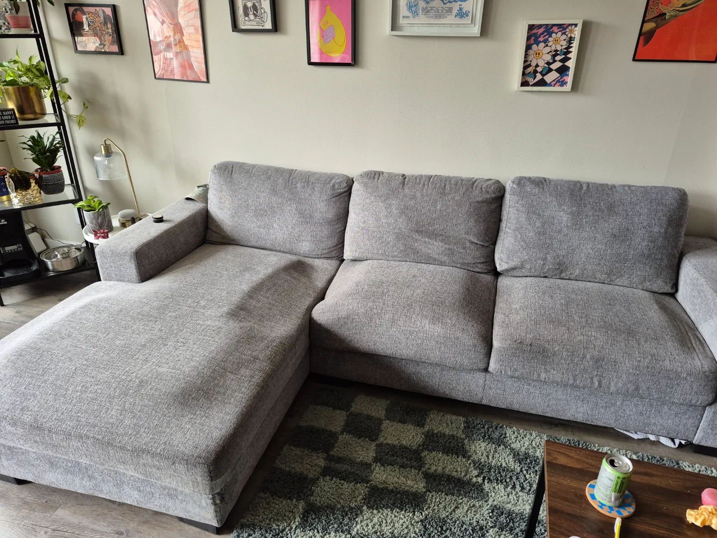 Grey Sectional Sofa - Pick up only thumbnail