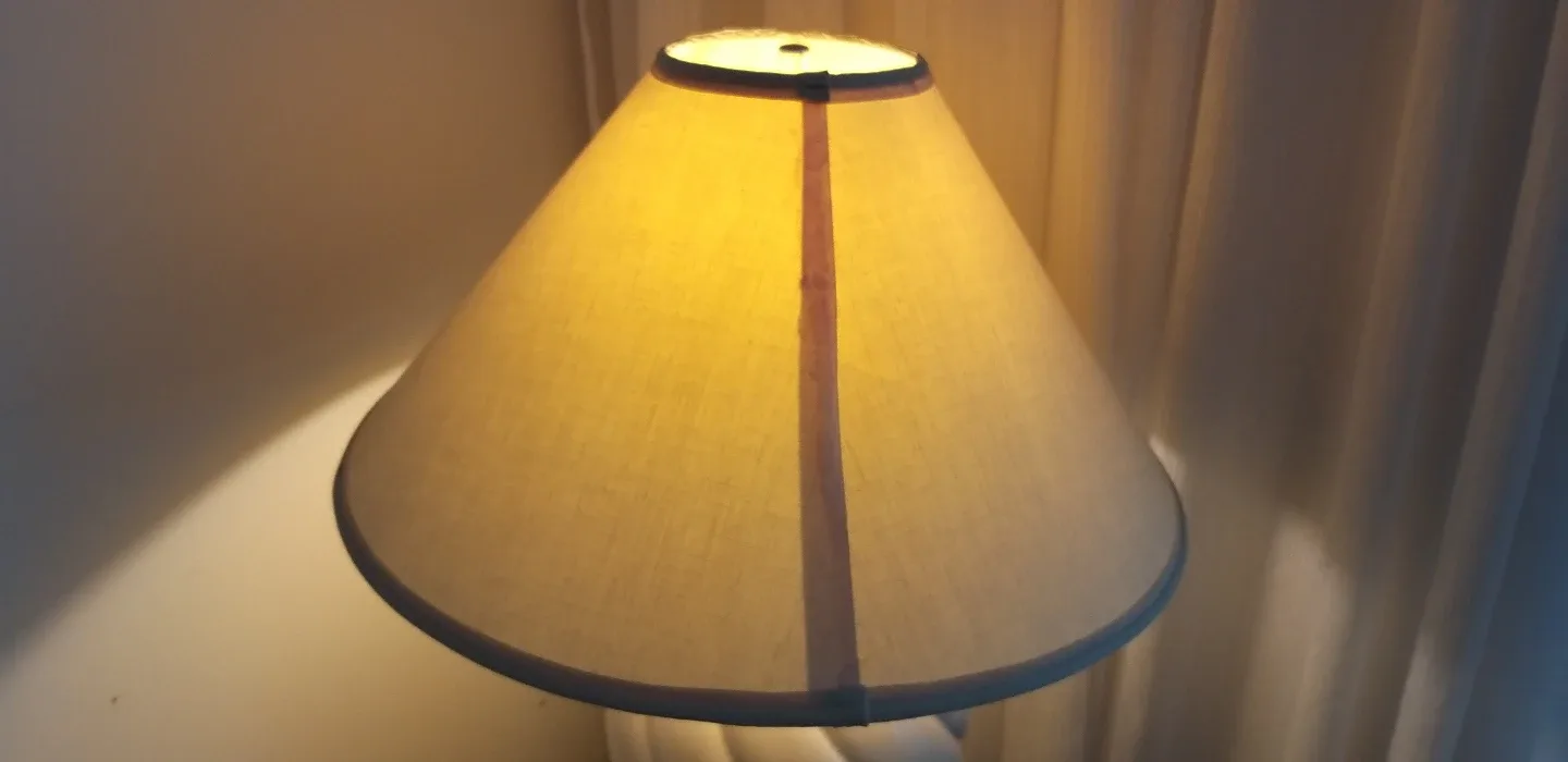 White Table Lamp with Cream Shade image indicator(4)