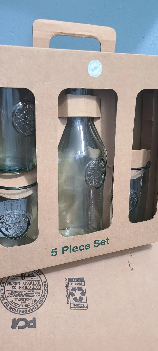 5-Piece Authentic 100% Recycled Glass Beverage Set image indicator(6)