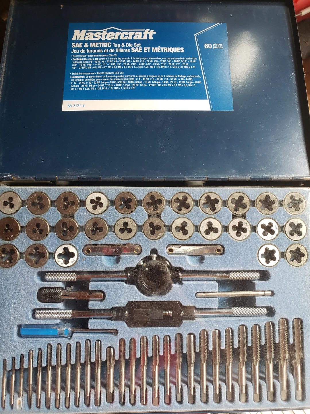 Mastercraft SAE & Metric Tap & Die Set - 60 Piece