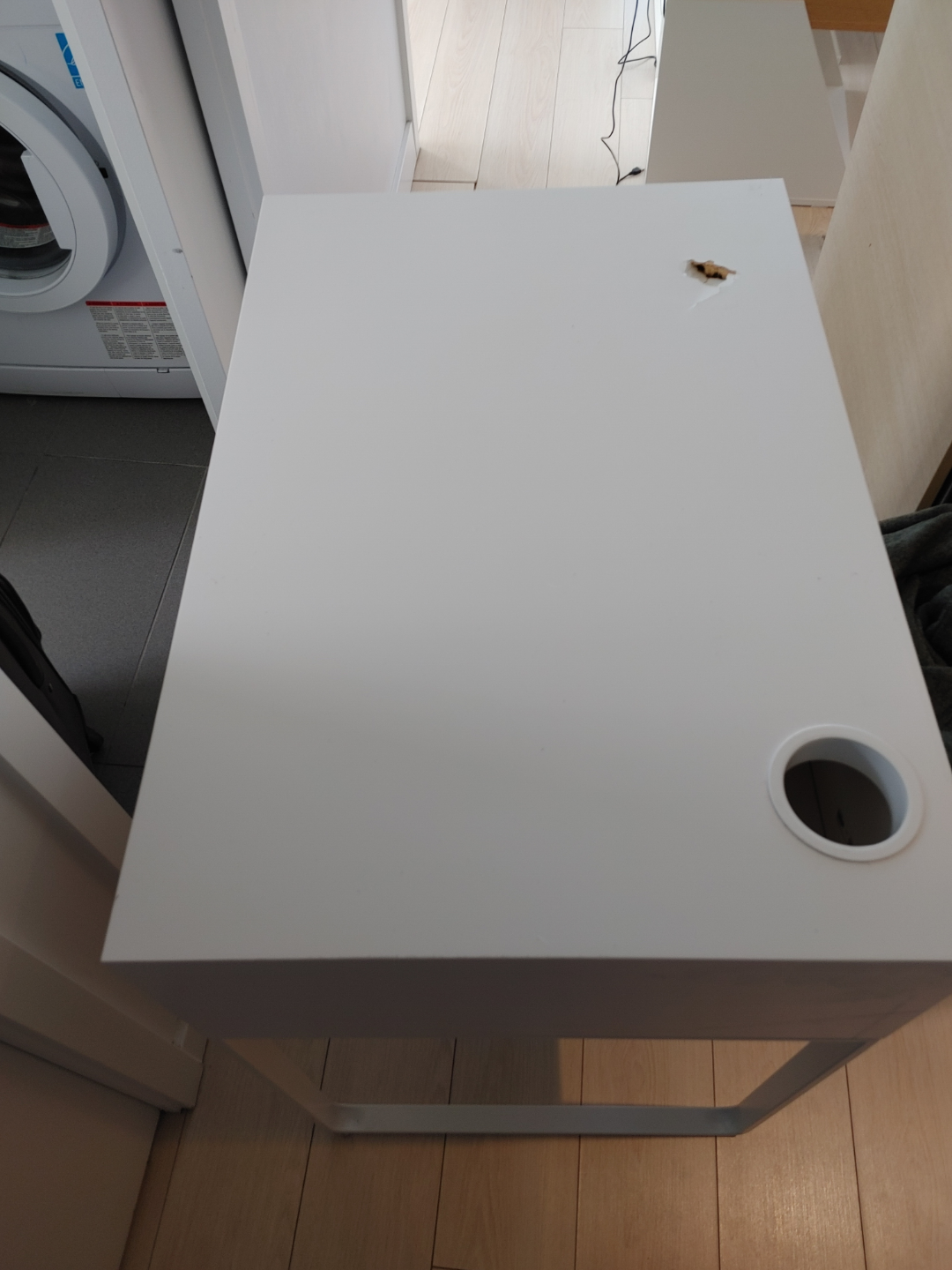 White IKEA Desk with Drawer - photo 4
