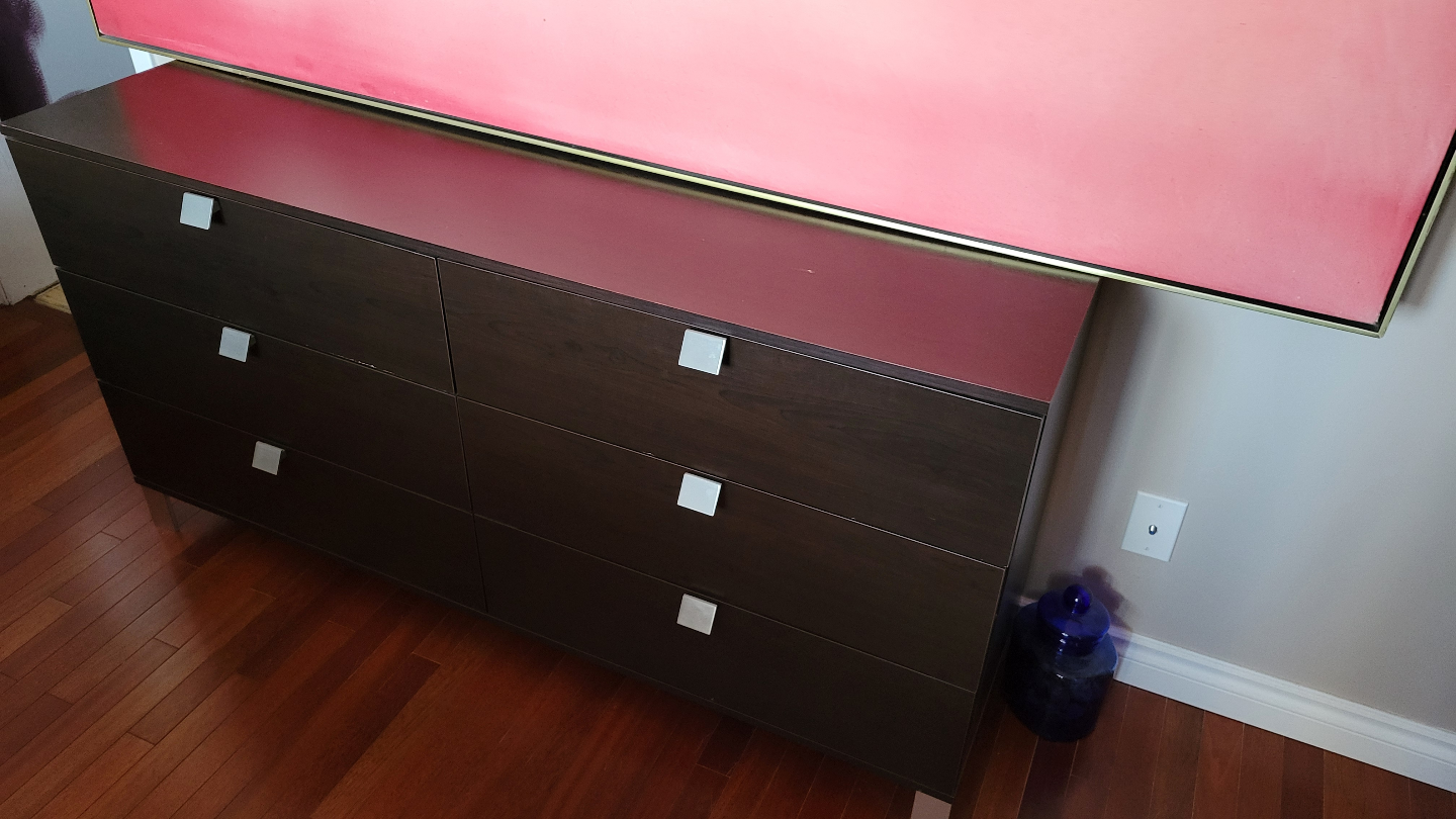 Dark brown six-drawer dresser - photo 2