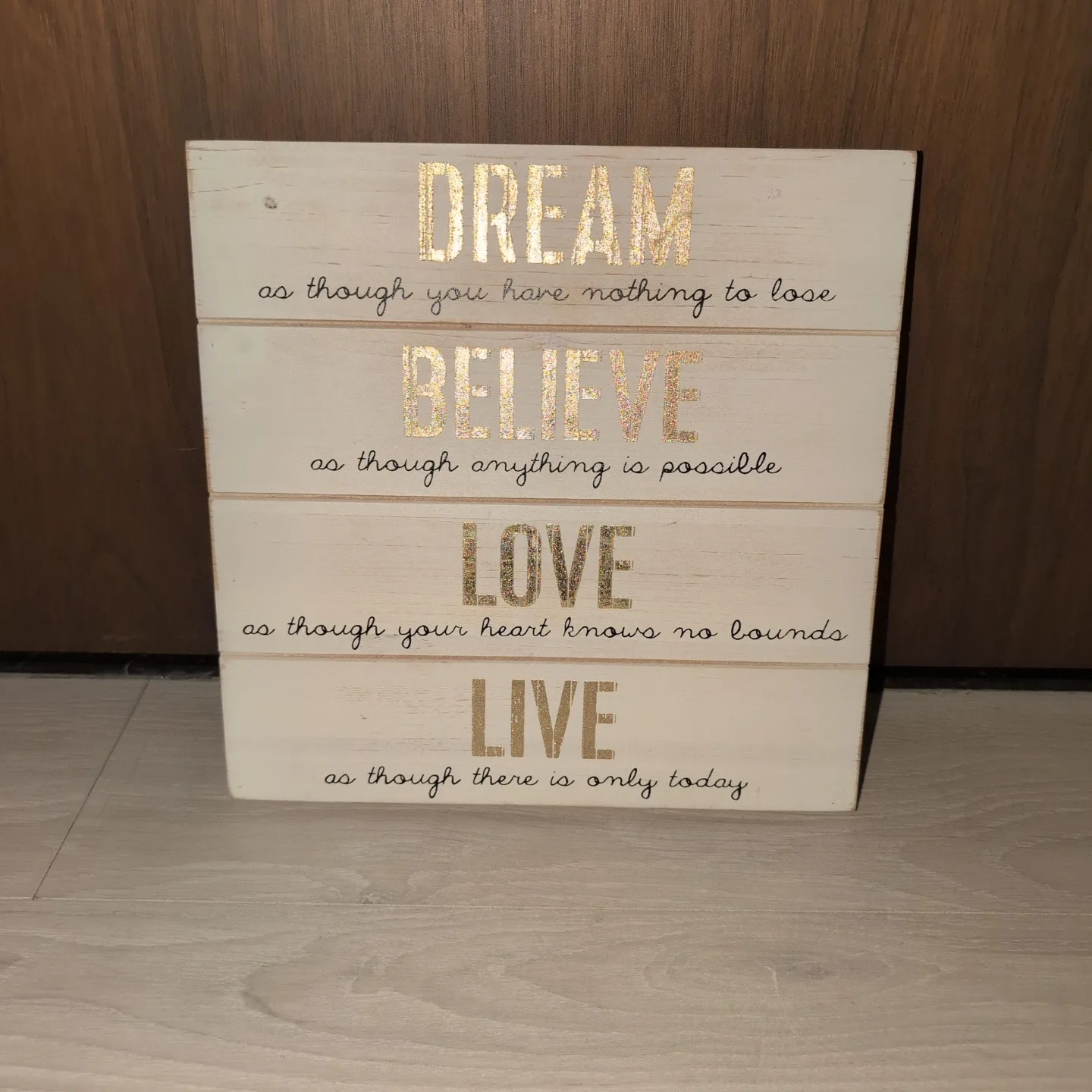 Inspirational Wooden Sign - Dream, Believe, Love, Live 🧡 thumbnail