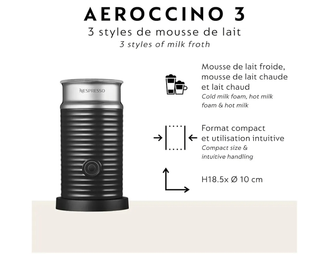 Nespresso Vertuo Next with Aeroccino 3 Milk Frother - White - photo 2