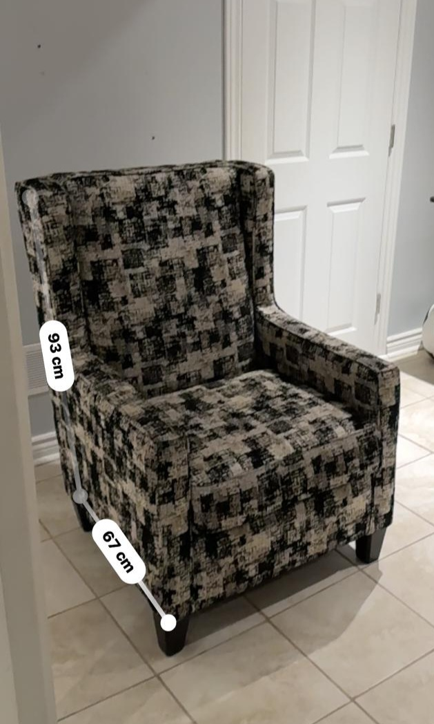 Wingback Accent Chair - Black and Beige - photo 2