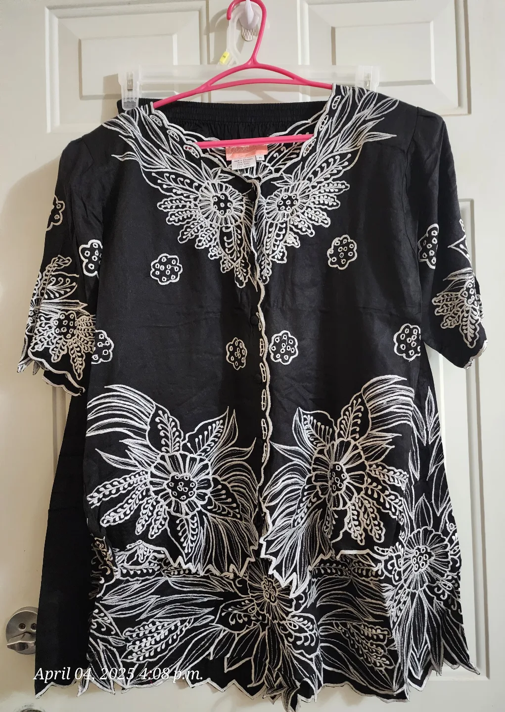 Black Embroidered Skirt and Top Set thumbnail