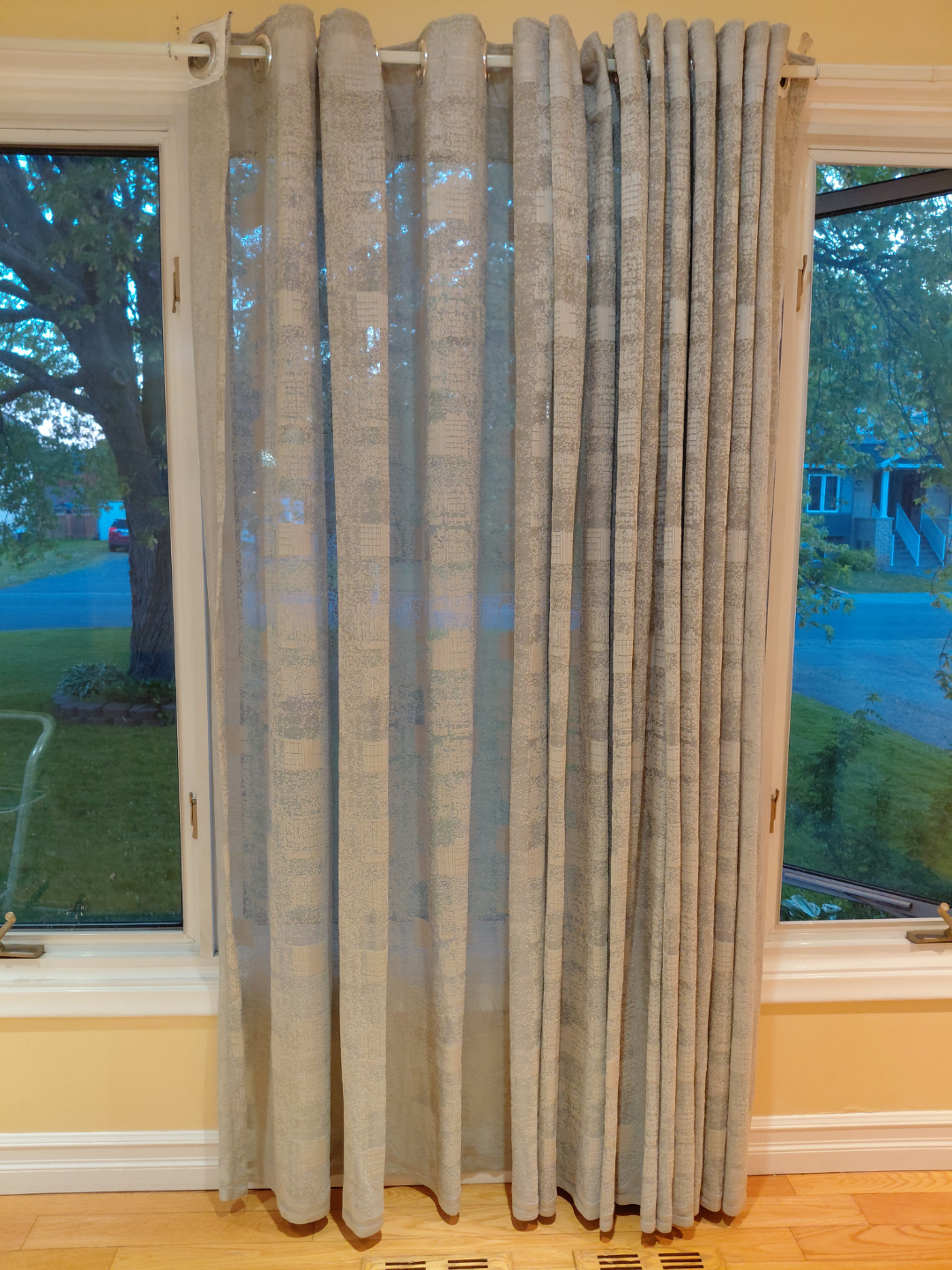 Sheer Light Grey Curtains with Grommets