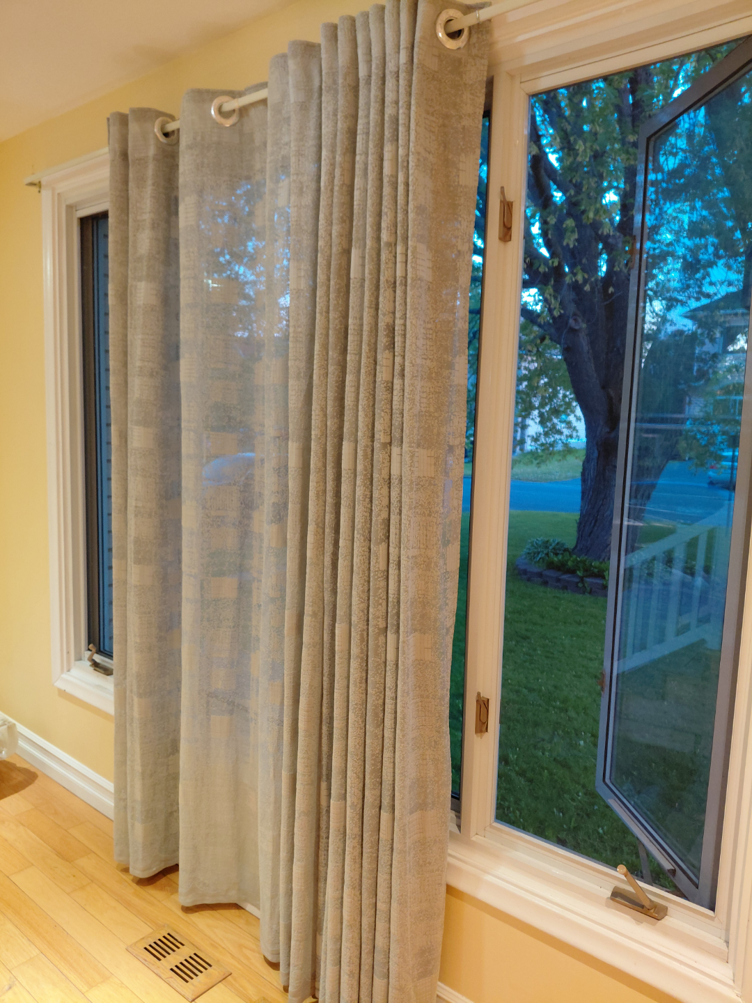 Sheer Light Grey Curtains with Grommets - photo 3
