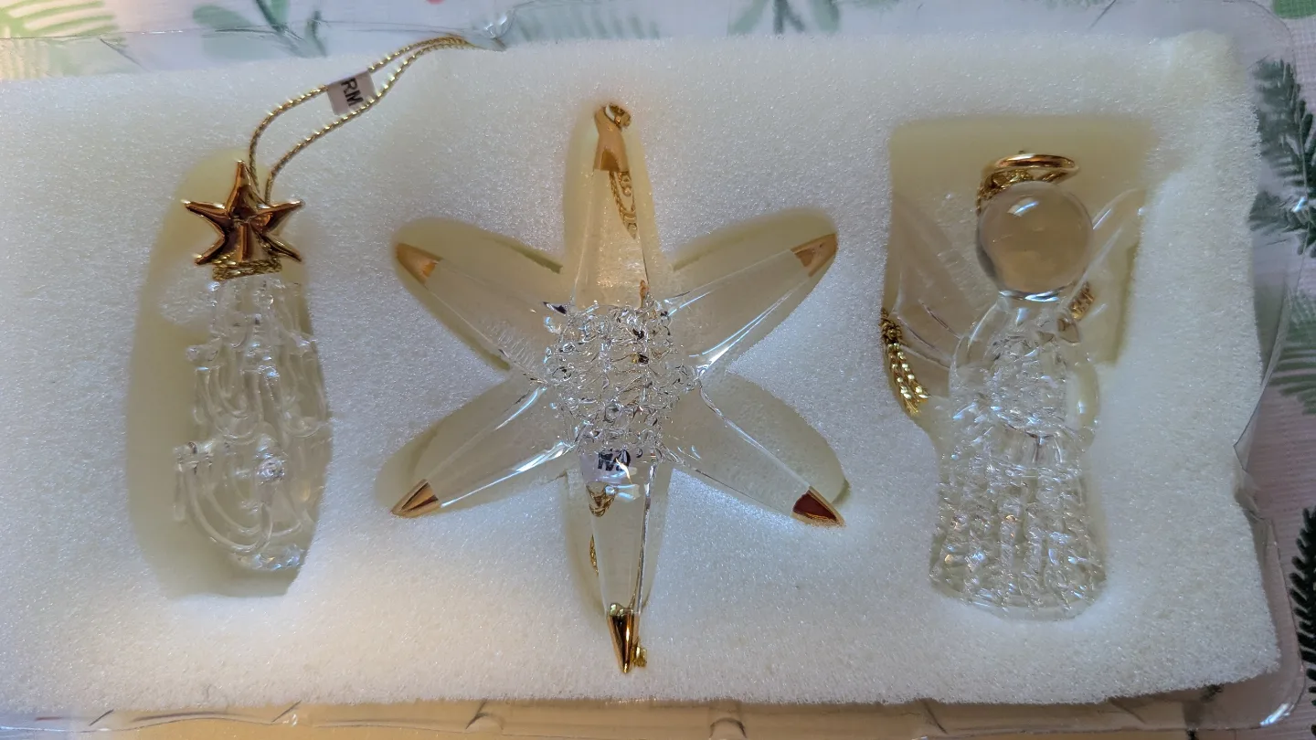 Set of Three Crystal Christmas Ornaments thumbnail