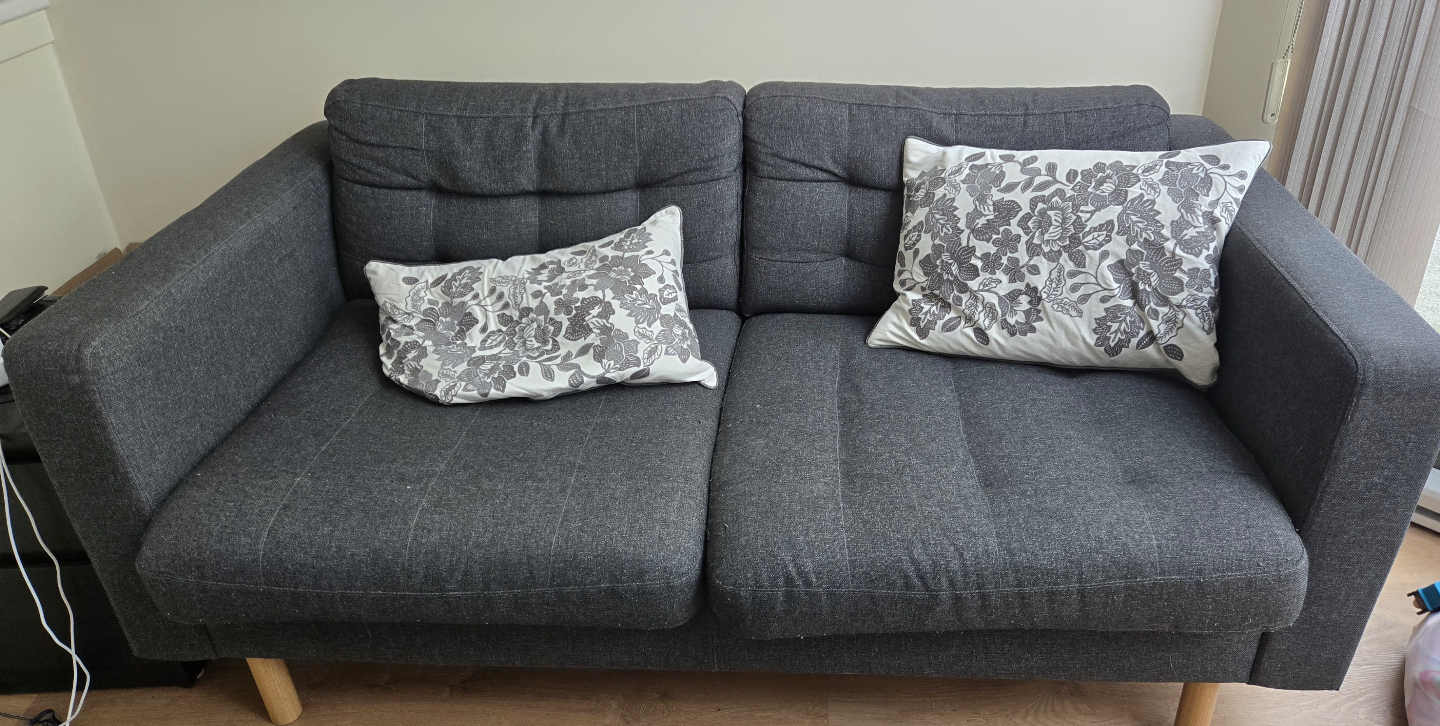 Dark Grey Two-Seater Sofa