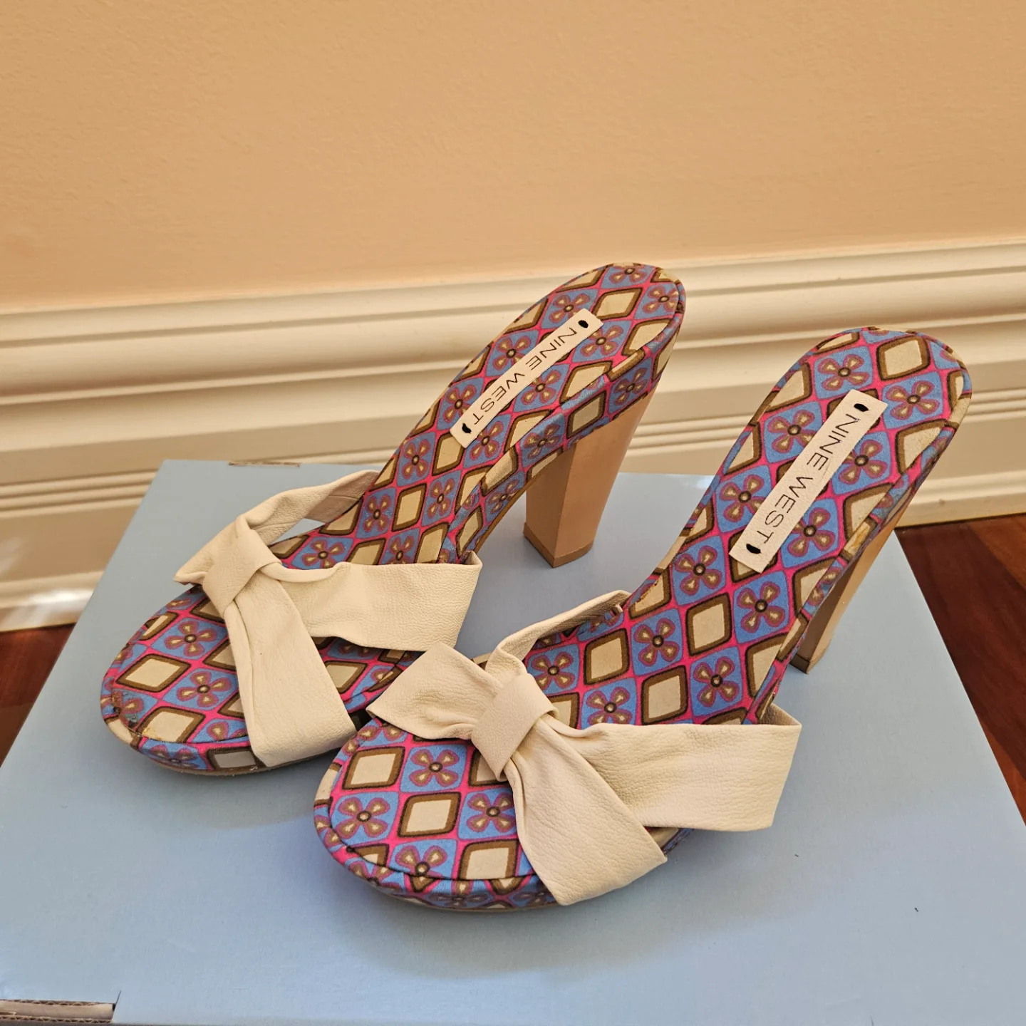 Nine West Women's Chunky Heel Slides thumbnail