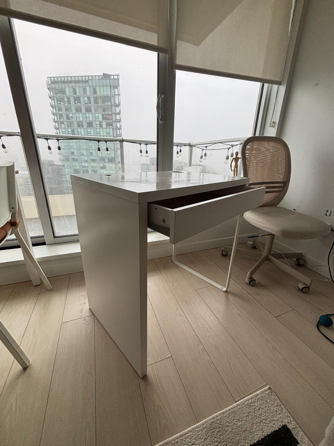 White IKEA Desk with Drawer - photo 3