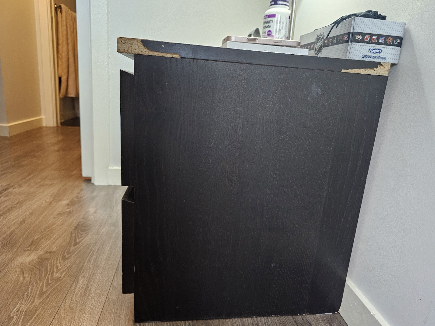 Black Two-Drawer Nightstand - photo 2