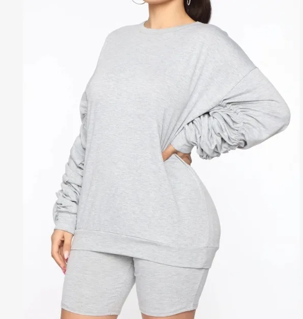 Grey two-piece lounge set thumbnail