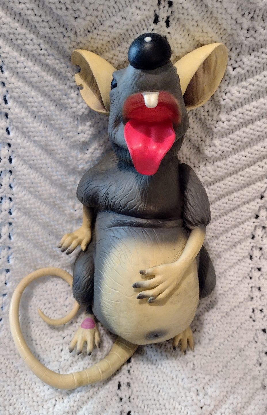 Gemmy Fat Rat Talking Animated Rubber WORKS Halloween Vintage