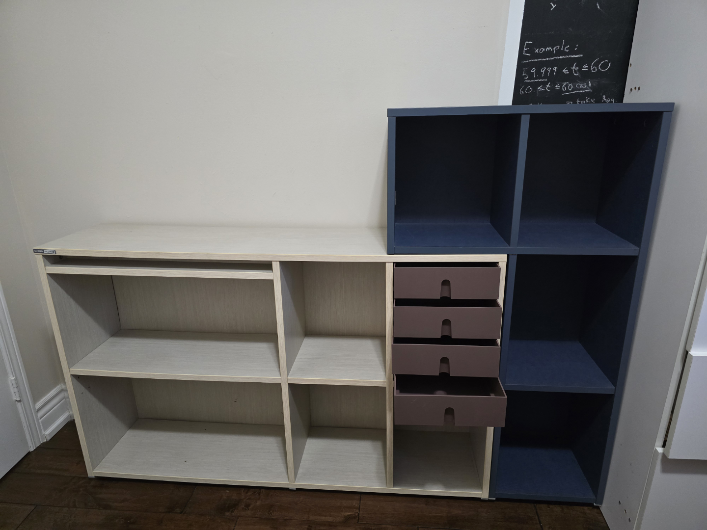 Set of 2 Cube Storage Shelves with Drawers - photo 3