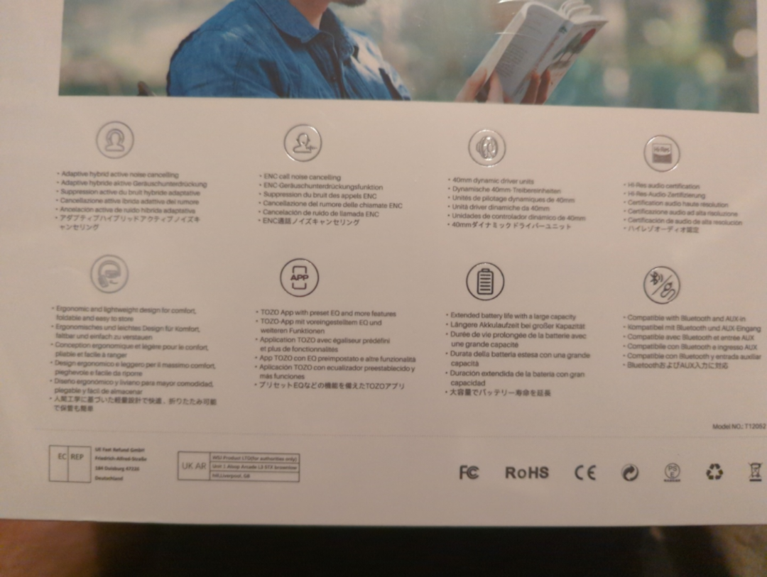 TOZO HT2 Noise Cancelling Headphones - New in Box - photo 2
