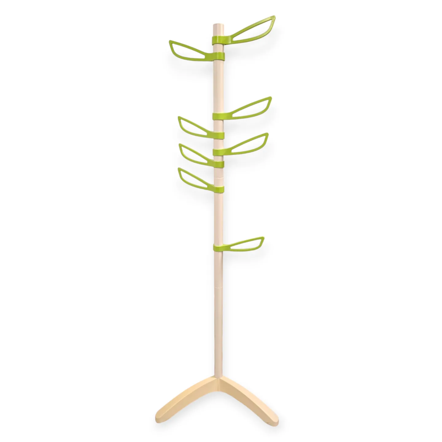 Modern Freestanding Coat Rack with Green Hooks thumbnail