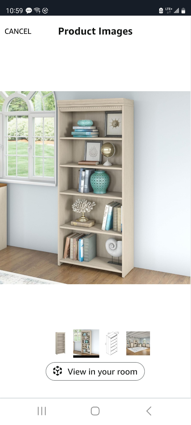 Elegant 5-Shelf Bookcase - Off-White - photo 2