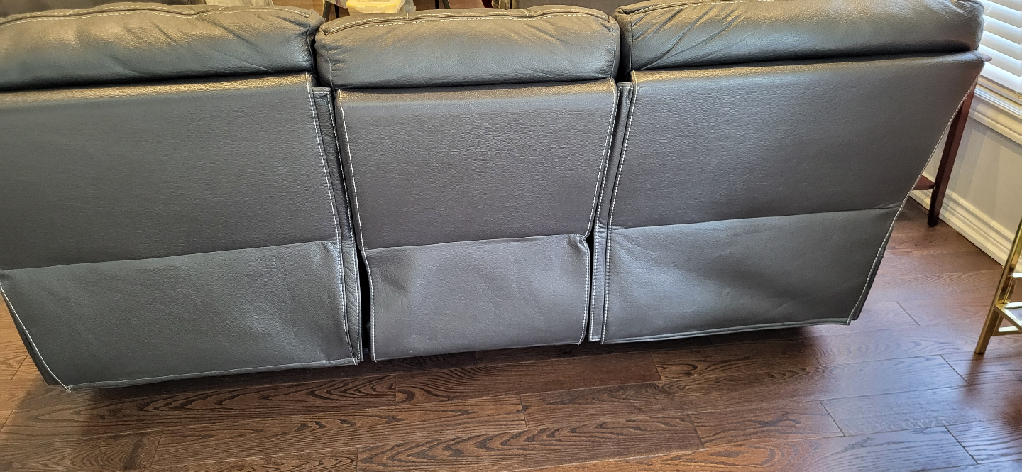 Black Leather Reclining Sofa - photo 5