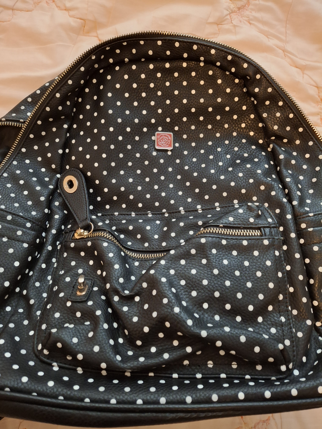 Black and White Polka Dot Backpack