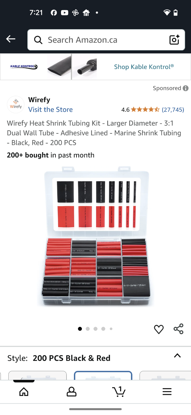 Wirefy Heat Shrink Tubing Kit - 200 PCS Black & Red