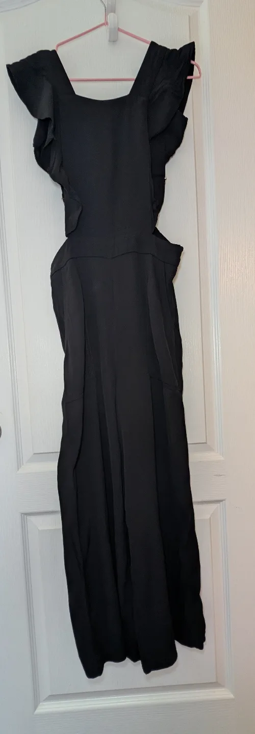 Zara Black Wide Leg Jumpsuit with Straps