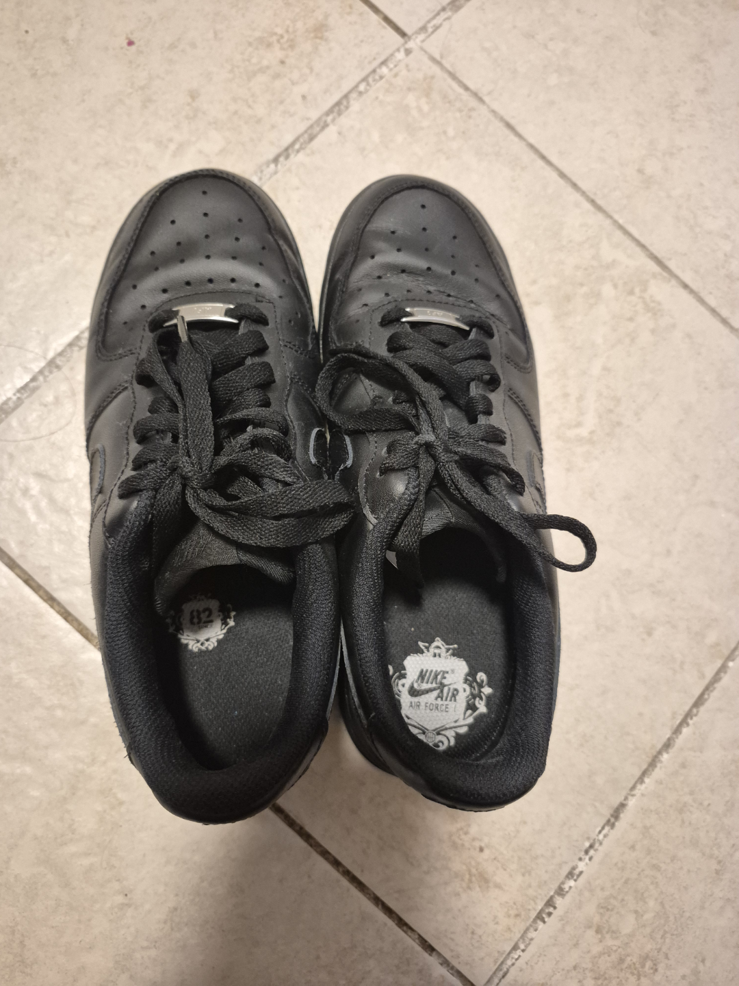 Nike Air Force 1  All Black Leather Sneakers - photo 2