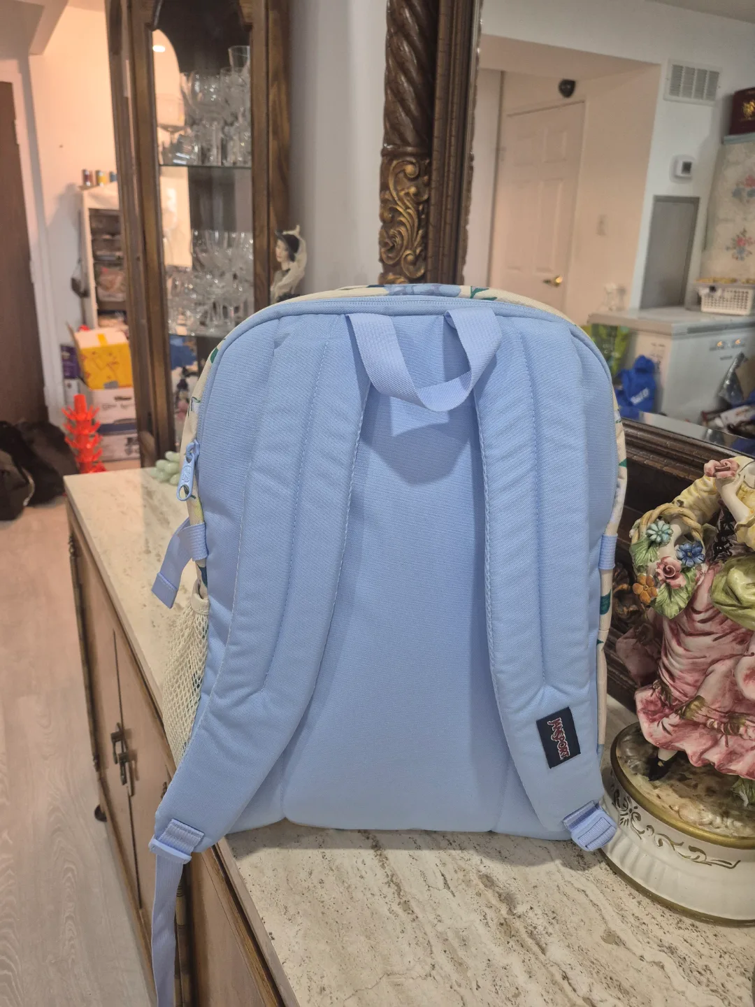 Jansport Floral Backpack - Light Beige and Blue image indicator(4)