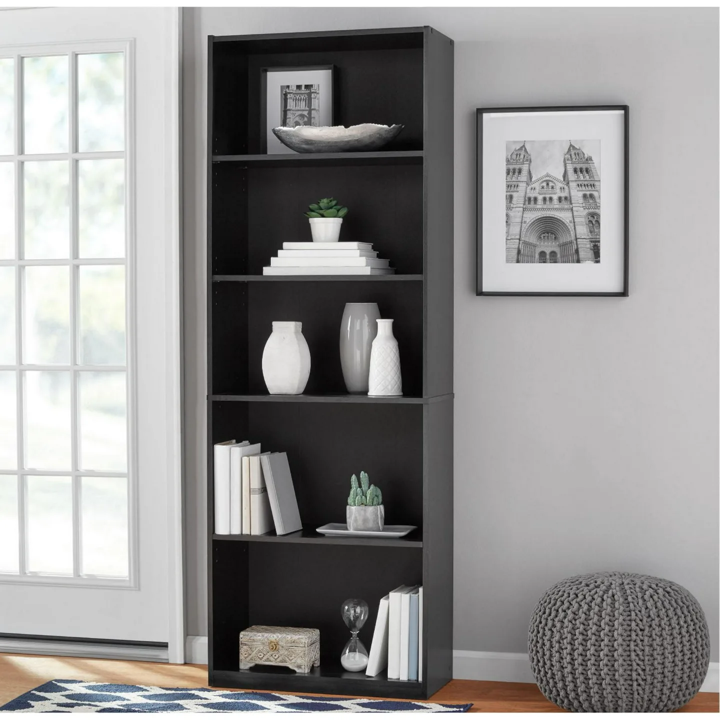 Mainstays 5-Shelf Bookcase - Black - NEW in Box thumbnail