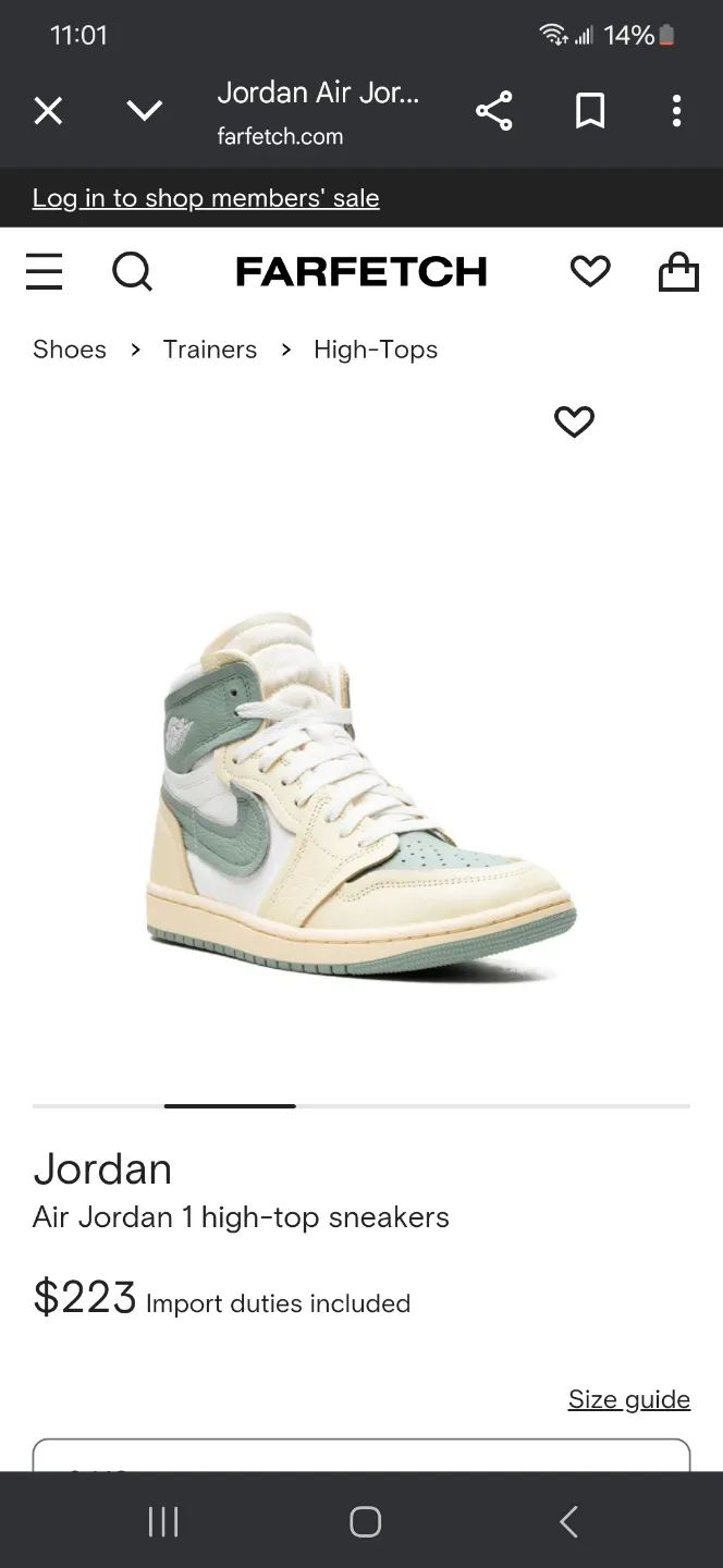 Air Jordan 1 High-Top Sneakers - Pale Ivory/Seafoam image indicator(7)