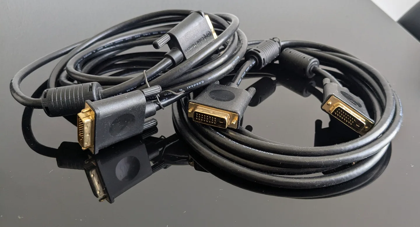 🏒FREE Pair of DVI-D Cables (x2) 3m thumbnail