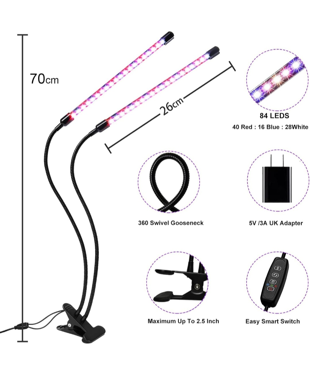 LED Plant Light with Clip - photo 4