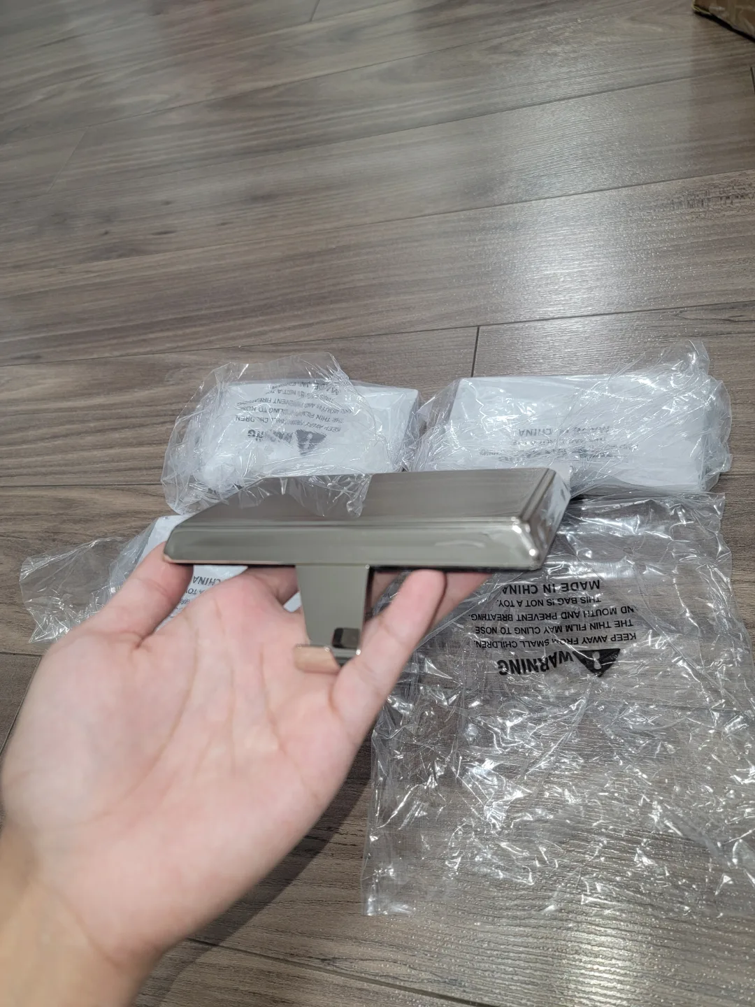 New Unused Black and Brushed Nickel Stocking Holders thumbnail