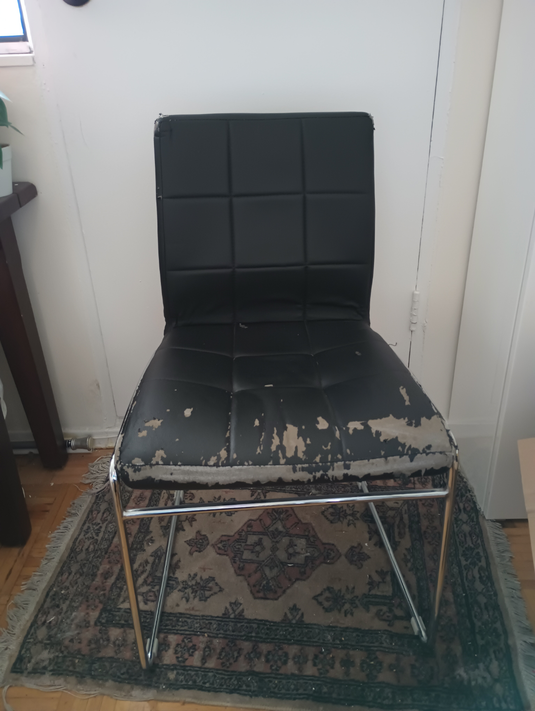 🧡 FREE Bonded Leather Modern Chair with Chrome Legs