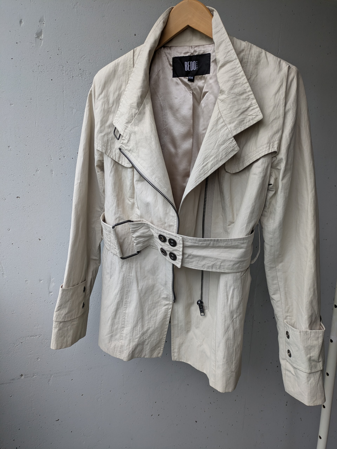 BEDO Women's White Trench Coat Jacket Size M/M - photo 2