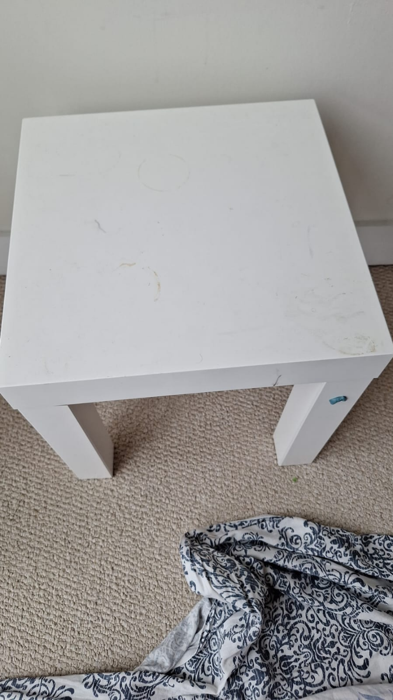 White Square Side Table  one small one big