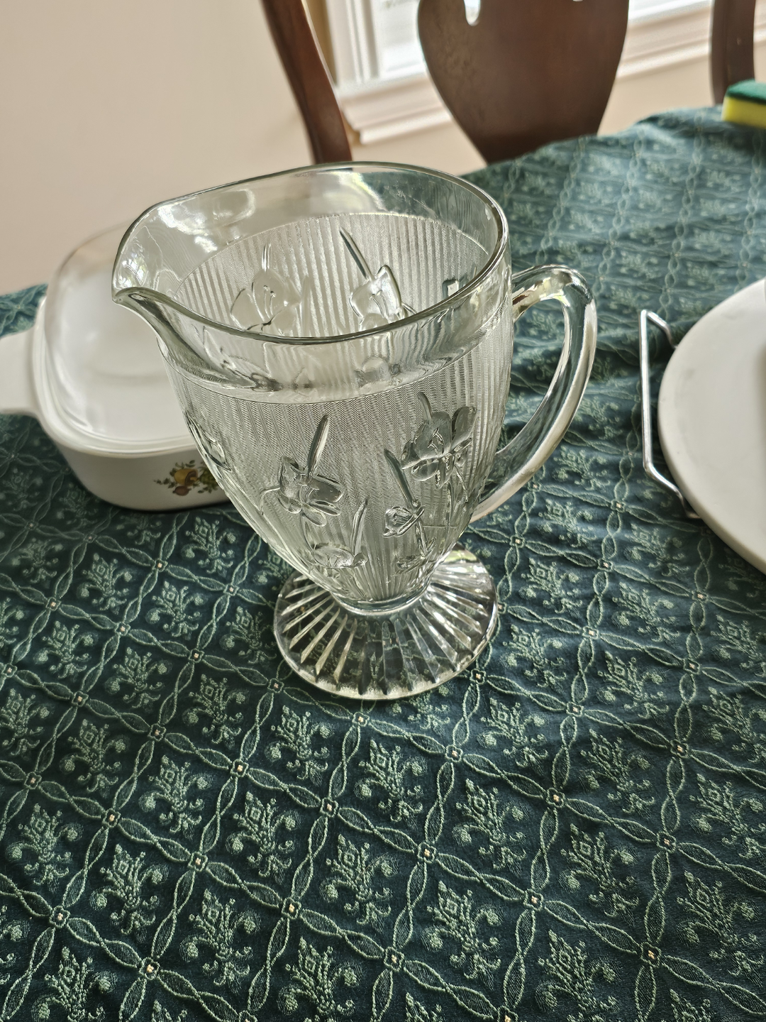 Vintage Clear Glass Pitcher