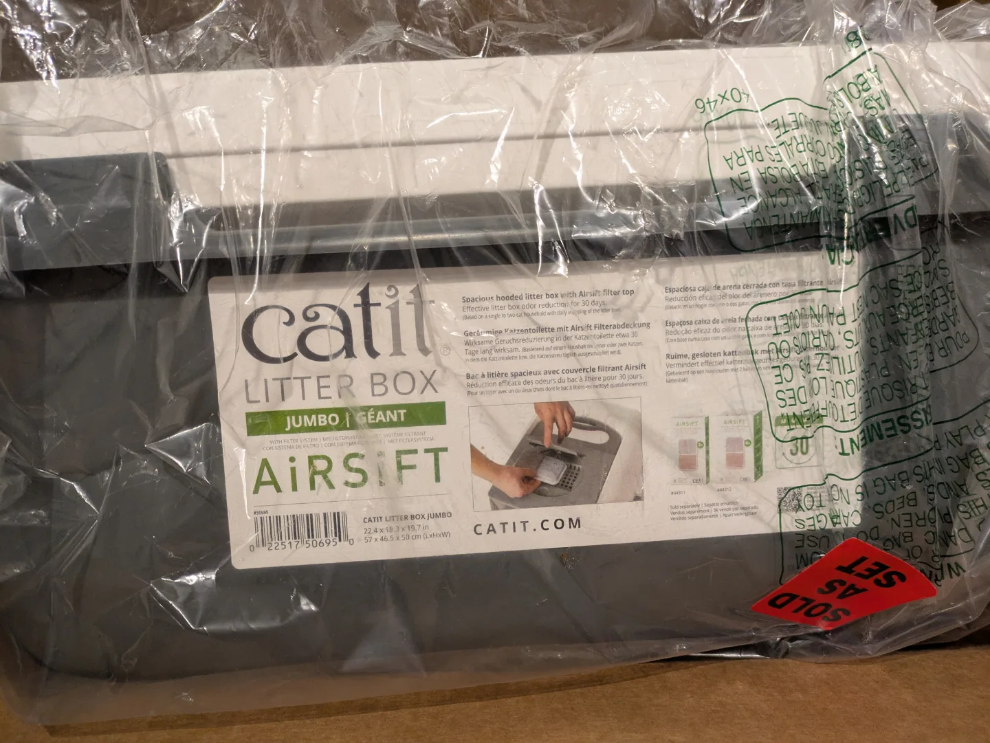 Catit Jumbo Airsift Litter Box w. 2 Air filters image indicator(2)