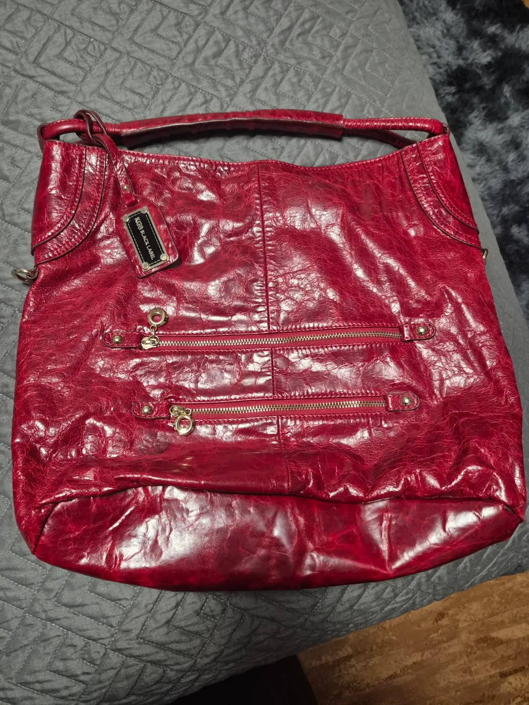 Red KGB Black Label Leather Purse thumbnail