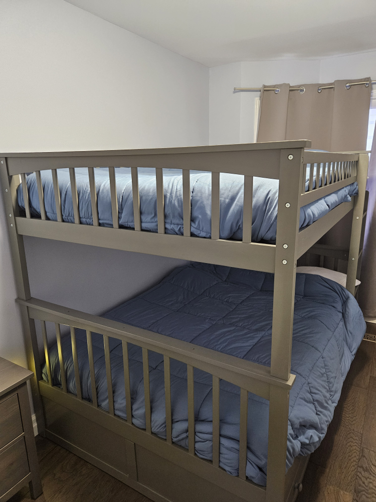 Grey full over Full Bunk Bed